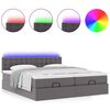 vidaXL Ottoman bed met matrassen en LED's 200x200cm kunstleer grijs