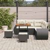 vidaXL Tuin Sofa Set met kussen 8 pcs Zwart en Cr&egrave;me poly rattan