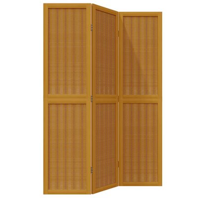 vidaXL Kamerscherm met 3 panelen massief paulowniahout bruin