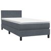 vidaXL Boxspring met matras fluweel donkergrijs 80x220 cm