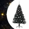 vidaXL Kunstmatig Voorverlicht Kerstboom Zwart 150 cm PVC
