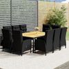 vidaXL 11-delige Tuinset poly rattan zwart
