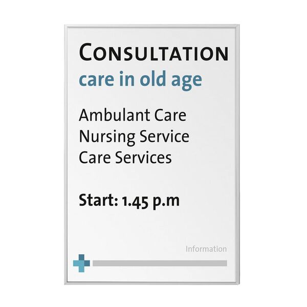 MOEDEL Informatiebordje A4 zilverkleurig