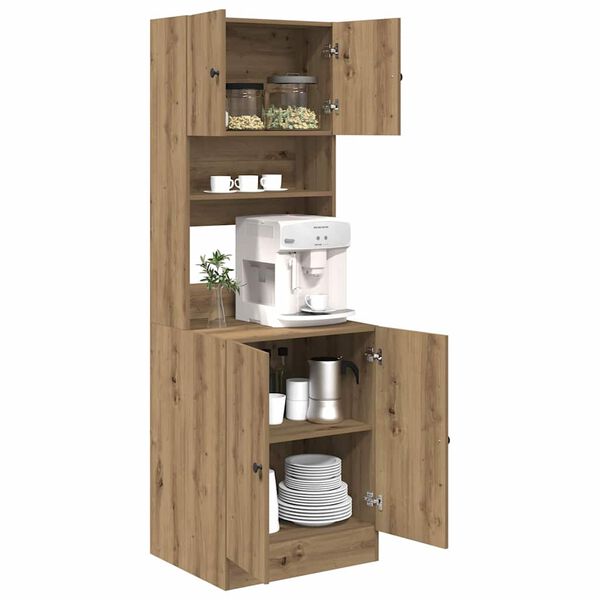 vidaXL Keukenbuffet met plank 2 pcs Artisan Eiken 60 x 50 x 180 cm