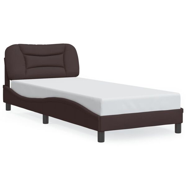 vidaXL Bedframe zonder matras "Hvar" 80x200 cm stof donkerbruin