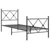 vidaXL Bedframe met hoofd- en voeteneinde metaal zwart 75x190 cm