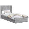 vidaXL Bedframe met opbergruimte en hoofdbord Grijs Sonoma 75 x 190 cm