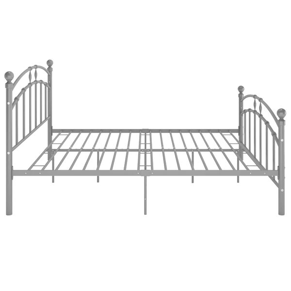 vidaXL Bedframe metaal grijs 180x200 cm
