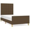 vidaXL Bedframe zonder matras 100x200 cm stof donkerbruin