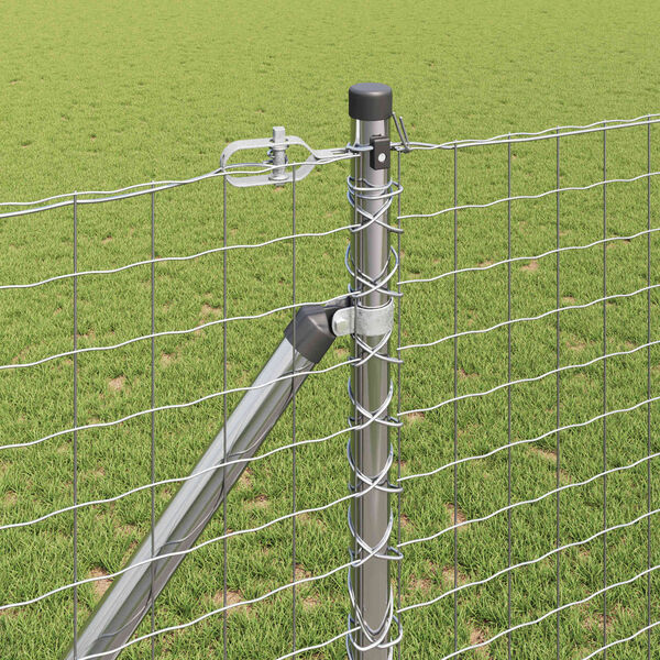 vidaXL Afrasteringspaal 52 pcs Grijs 3,2 x 3,2 x 185 cm