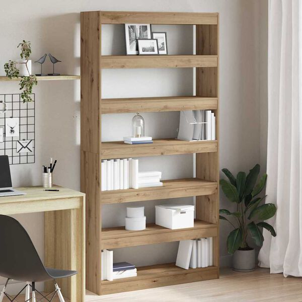 vidaXL Boekenkast Zwart Eiken 100 x 30 x 198 cm Bewerkt hout