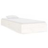 vidaXL Bedframe massief hout wit 75x190 cm