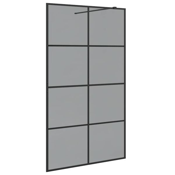 vidaXL Inloop Douche Wand Zwart 115 x 195 cm gehard glas