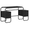 vidaXL Bureau met opbergruimte Zwart eiken 145 x 50 x 75 cm