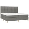 vidaXL Boxspring met matras stof donkergrijs 200x200 cm