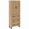 vidaXL Hoge kast 2 st Artisan Eiken 69,5 x 34 x 180 cm