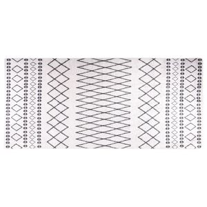 vidaXL Vloerkleed wasbaar 80x300 cm wit en zwart