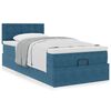 vidaXL Ottoman bed met matras 90x190cm fluweel donkerblauw