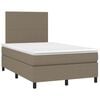 vidaXL Boxspring met matras stof taupe 120x190 cm