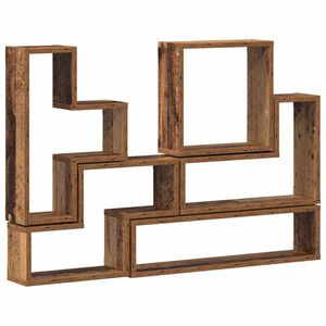 vidaXL Wandplank Muurmontage Oudhout 96 x 12 x 64 cm