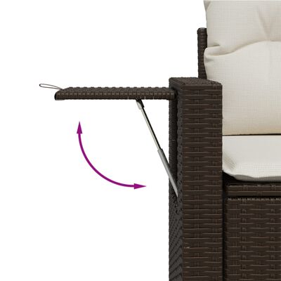 vidaXL 8-delige Loungeset met kussens poly rattan bruin