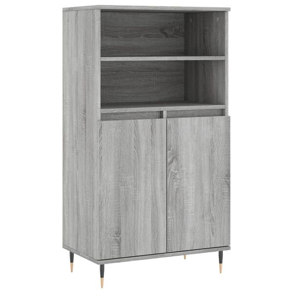 vidaXL Hoge kast 60x36x110 cm bewerkt hout grijs sonoma eikenkleurig