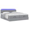 vidaXL Ottoman bed met matrassen en LED's 180x200cm stof lichtgrijs