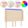 vidaXL Hoofdbord LED 147x16x118/128 cm stof cr&egrave;mekleurig