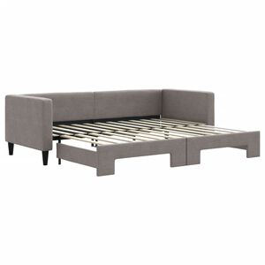 vidaXL Slaapbank met onderschuifbed 80x200 cm stof taupe