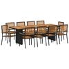vidaXL Tuin eettafelset 11 st Zwart en Bruin poly rattan