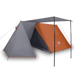vidaXL Tent 3-persoons waterdicht grijs en oranje