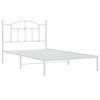 vidaXL Bedframe met hoofdbord metaal wit 107x203 cm