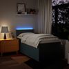vidaXL Boxspring met matras stof blauw 90x200 cm