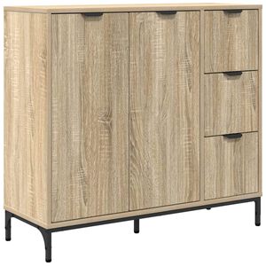 vidaXL Dressoir Sonoma Eiken 89,5 x 33 x 82 cm Bewerkt hout