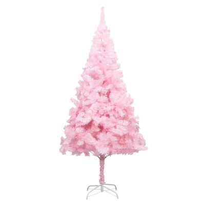 vidaXL Kunstkerstboom met verlichting en standaard 210 cm PVC roze