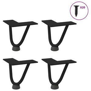 vidaXL Haarnadelpoten voor Salontafel 4 st 10 cm massief staal zwart
