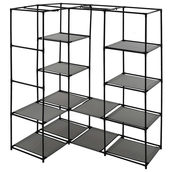 vidaXL Hoekkledingkast 130x87x169 cm grijs