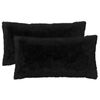 vidaXL Kussen 2 st HEERLEN Zwart 40 x 80 cm PV Fleece