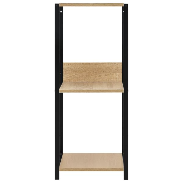 vidaXL Boekenkast 33,5x39,6x79,7 cm bewerkt hout zwart en eikenkleurig
