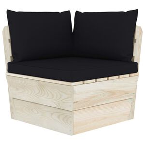 vidaXL Tuinhoekbank met kussens pallet ge&iuml;mpregneerd vurenhout