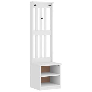 vidaXL Kapstok SANDNES wit 45x40x159,5 cm massief grenenhout