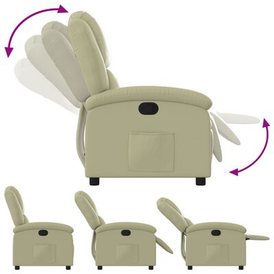 vidaXL Fauteuil echt leer crèmekleurig