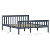 vidaXL Bedframe massief grenenhout grijs 160x200 cm