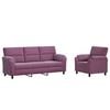 vidaXL Bankstel 2 pcs Paars fluweel