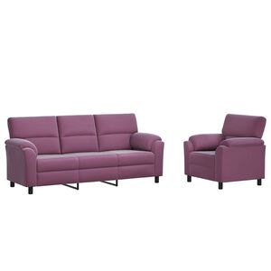 vidaXL Bankstel 2 pcs Paars fluweel