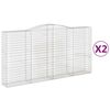 vidaXL Schanskorven 2 st gewelfd 400x50x200/220 cm ijzer