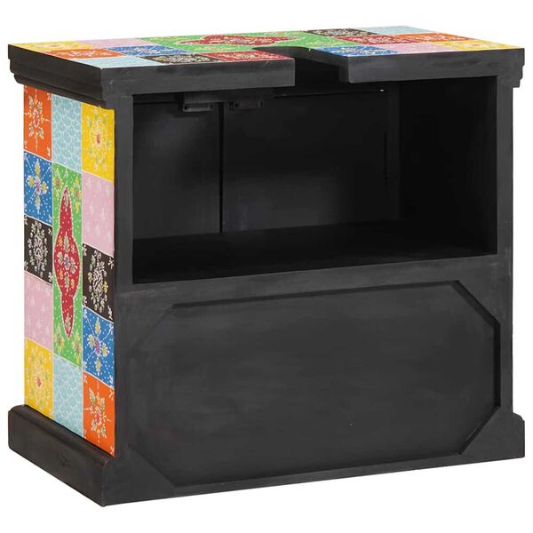 vidaXL Wastafelkast Bruin 60 x 35 x 55 cm Massief Mango Hout