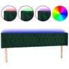 vidaXL Hoofdbord LED 183x16x78/88 cm fluweel donkergroen