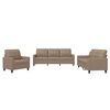 vidaXL 3-delige Loungeset met kussens kunstleer cappuccino