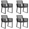 vidaXL Tuinstoelen 4 st poly rattan zwart